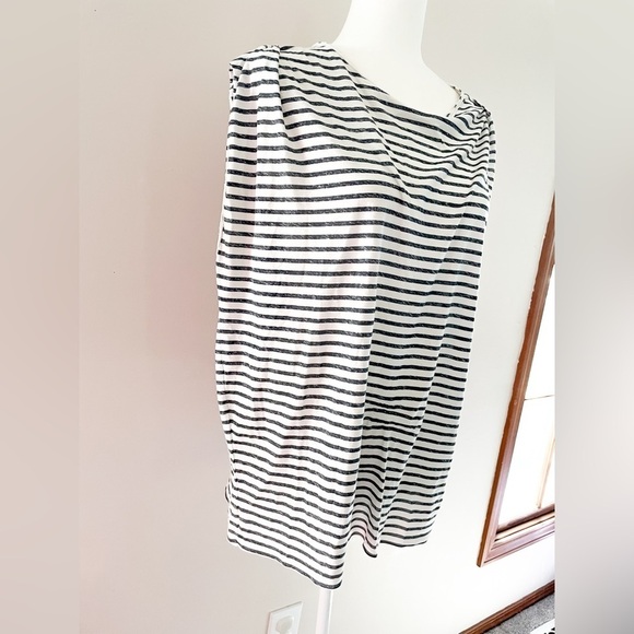 Allsaints Cotton Black And White Striped Sleeveless Top Size 0 Flowy Top - Picture 2 of 12